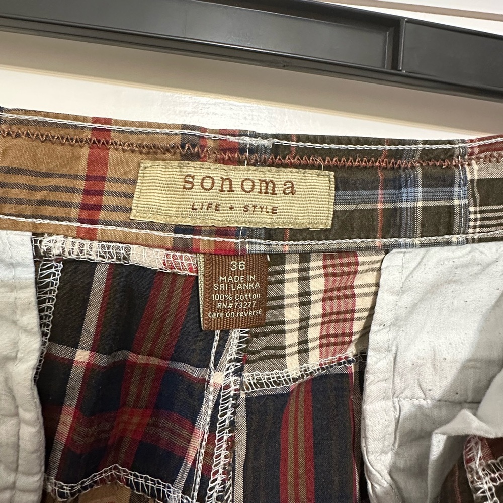 Sonoma Brown and Red Flat Front Shorts - Picture 3 of 3